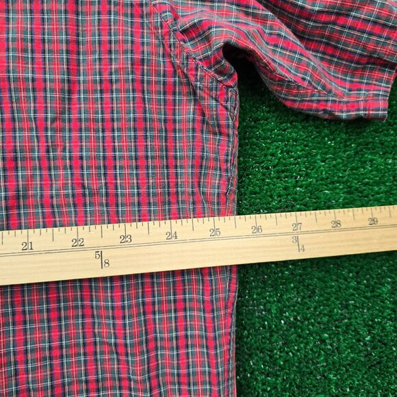 Ralph Lauren Shirt Mens XL Red Checkered Greggor Button Down Short Sleeve Cotton - Picture 4 of 7